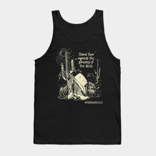 Stand Firm Against The Schemes Of The Devil Hat Cowgirl Western Tank Top